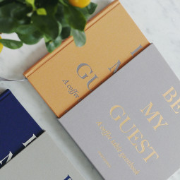 Gästbok, Beige/ Gul